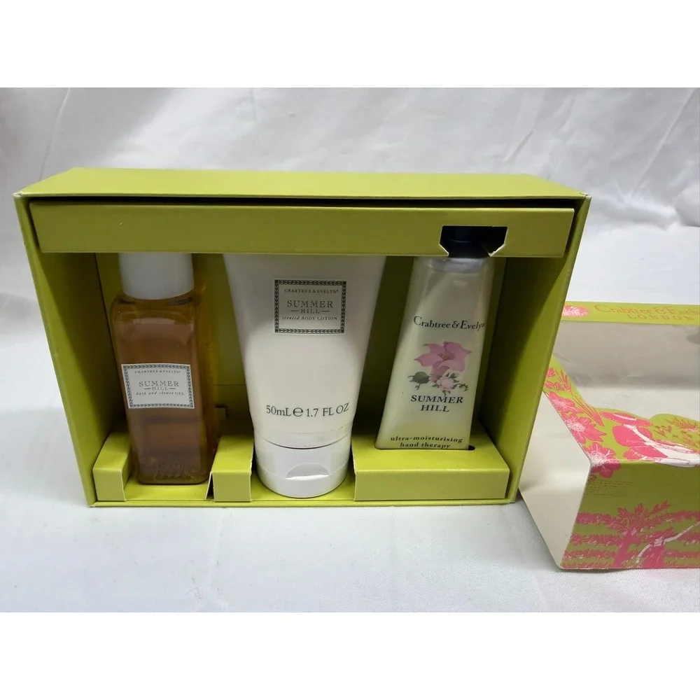 Crabtree & Evelyn Summer Hill Luxury Bath‎ Body Set 3pc Lotion Shower Gel New